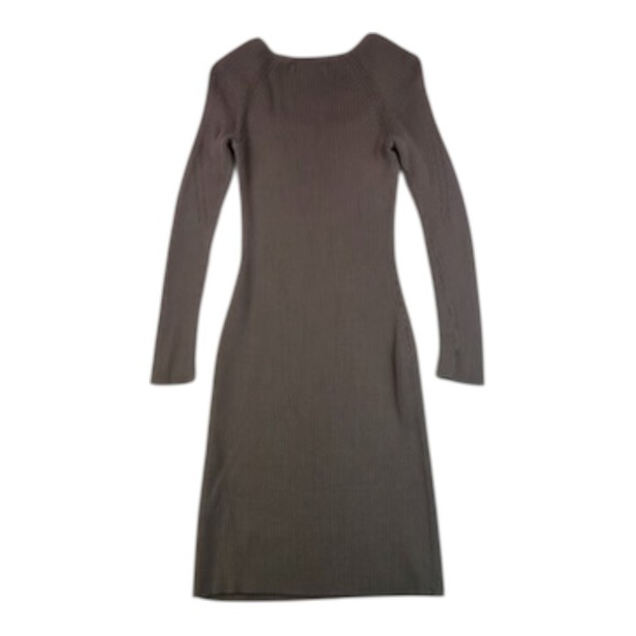 Abercrombie & Fitch Ribbed Knit Long Sleeve Midi Dress Brown Size XS - Picture 11 of 16